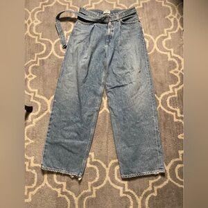 Agolde Wide Legged Belted Jeans Size 28
